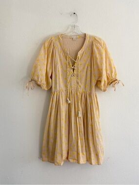 Chelsea & Violet Cream Dress with Yellow Daisy Motif